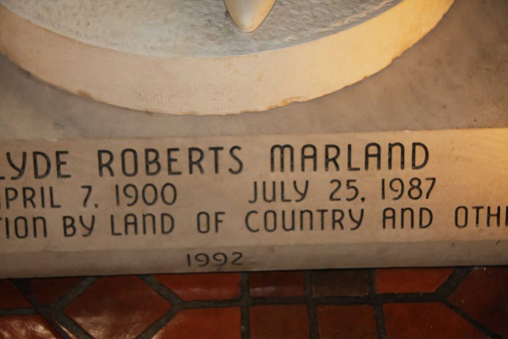 Lydie Roberts Marland statue base
