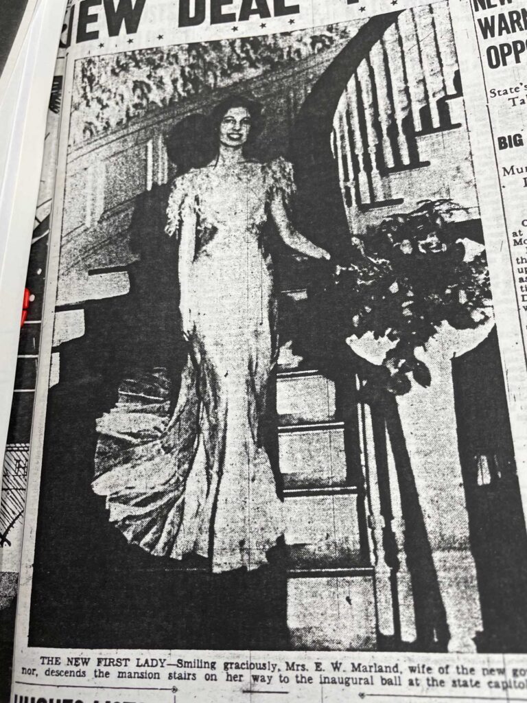Lydie Marland wearing a ballgown